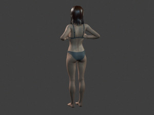beautiful woman -rigged 3d character Modèle 3D