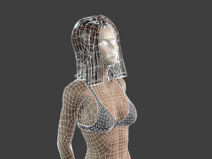 beautiful woman -rigged 3d character Modèle 3D