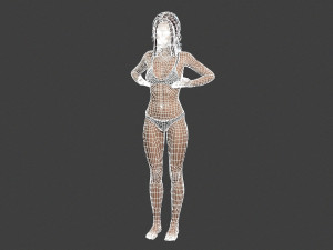 beautiful woman -rigged 3d character Modèle 3D