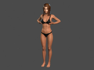 beautiful woman -rigged 3d character 3D Модель