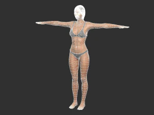 beautiful woman -rigged 3d character 3D Model