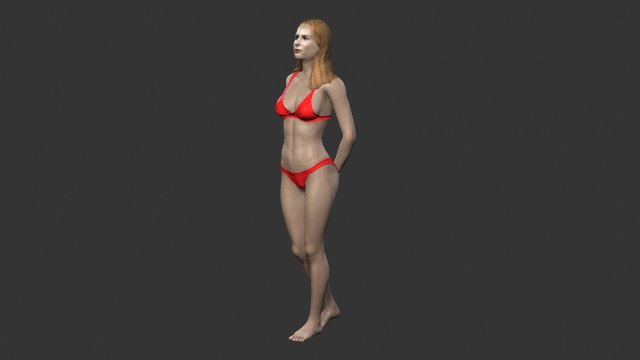beautiful woman -rigged 3d character 3D 模型 .c4d .max .obj .3ds .fbx .stl .blend