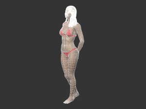beautiful woman -rigged 3d character 3D 模型