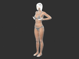 beautiful woman -rigged 3d character 3D 모델