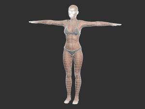 beautiful woman -rigged 3d character 3D मॉडल