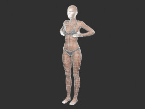 beautiful woman -rigged 3d character 3D मॉडल