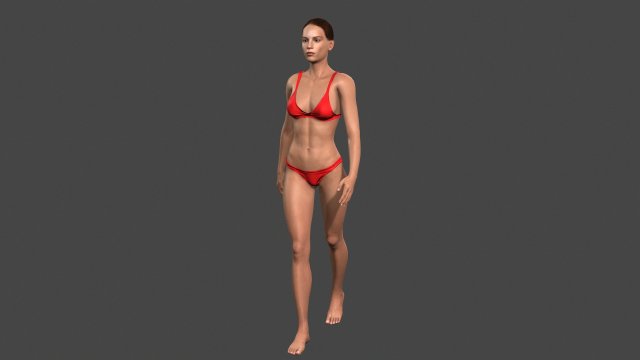Beautiful Woman -Rigged 3d character Model 3D .c4d .max .obj .3ds .fbx .stl .blend 