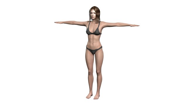 Beautiful Woman -Rigged 3d character 3D Model .c4d .max .obj .3ds .fbx .stl .blend 