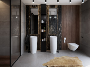 bathroom interior scene for cinema 4d and corona renderer Modèle 3D