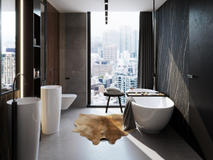 bathroom interior scene for cinema 4d and corona renderer Modèle 3D