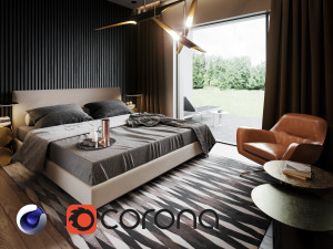 bedroom interior scene for cinema 4d and corona renderer 3D Model