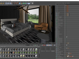 bedroom interior scene for cinema 4d and corona renderer 3D मॉडल