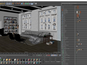 living room interior scene for cinema 4d and corona renderer Model 3D