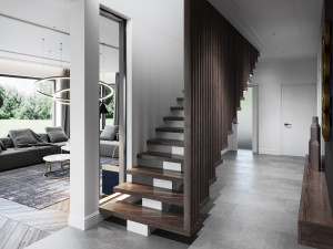 living room and kitchen scene for cinema 4d and corona renderer 3D 模型