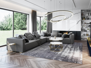 living room and kitchen scene for cinema 4d and corona renderer 3D 模型