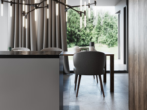 living room and kitchen scene for cinema 4d and corona renderer 3D 模型