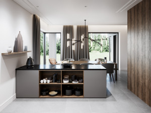 living room and kitchen scene for cinema 4d and corona renderer 3D 模型