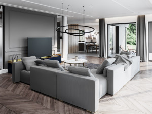 living room and kitchen scene for cinema 4d and corona renderer 3D 模型