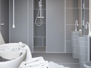 bathroom interior scene for cinema 4d and vray 3D Model