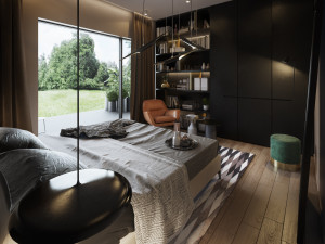 bedroom interior scene for cinema 4d and vray 3D Модель