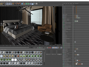 bedroom interior scene for cinema 4d and vray 3D Модель
