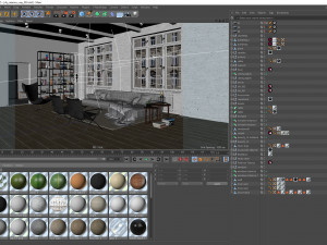 living room interior scene for cinema 4d and vray Modelo 3D