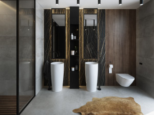 bathroom interior scene for cinema 4d and octane render Modèle 3D
