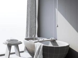 bathroom interior scene for cinema 4d and octane render 3D Model