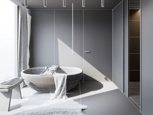 bathroom interior scene for cinema 4d and octane render Modèle 3D