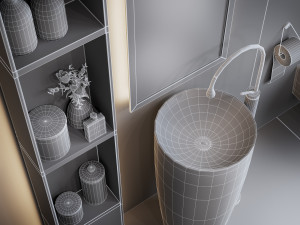 bathroom interior scene for cinema 4d and octane render Modèle 3D