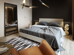 bedroom interior scene for cinema 4d and octane render Modèle 3D