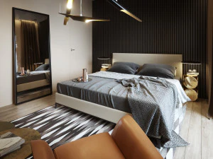 bedroom interior scene for cinema 4d and octane render 3D Model