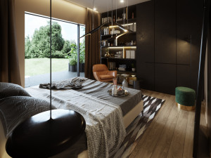 bedroom interior scene for cinema 4d and octane render Modèle 3D