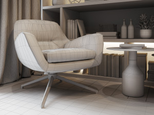 bedroom interior scene for cinema 4d and octane render Modèle 3D