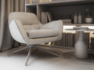 bedroom interior scene for cinema 4d and octane render 3D Model