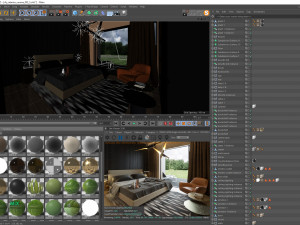 bedroom interior scene for cinema 4d and octane render Modèle 3D