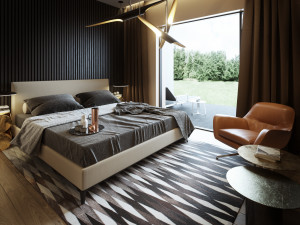 bedroom interior scene for cinema 4d and octane render Modèle 3D