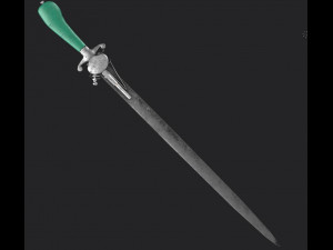silver 1700 sword with pistol 2 various textures used and new textures low-poly Modello 3D