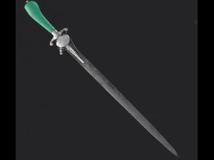 silver 1700 sword with pistol 2 various textures used and new textures low-poly 3D Model