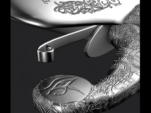 silver 1700 sword with pistol 2 various textures used and new textures low-poly Modello 3D