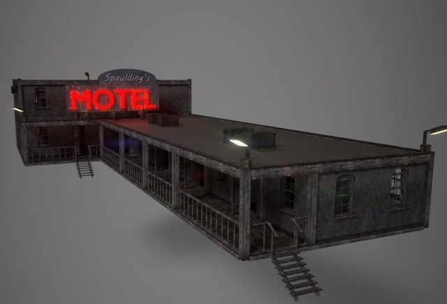 old motel 3D मॉडल .c4d .max .obj .3ds .fbx .stl .blend 