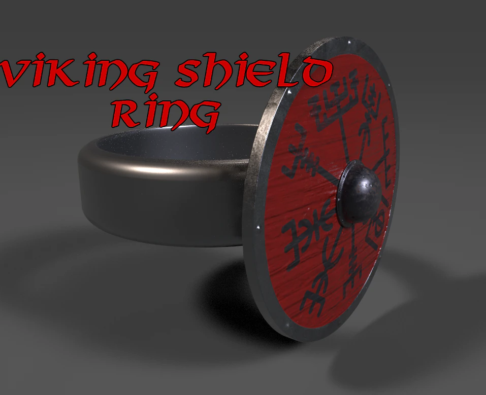 viking shield ring ready to print 3D Print Model .c4d .max .obj .3ds .fbx .stl .blend 