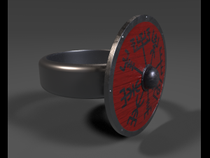 viking shield ring ready to print 3D 打印模型