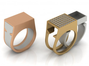 secret compartment ring 2 in 1 3d print model 3Dプリントモデル