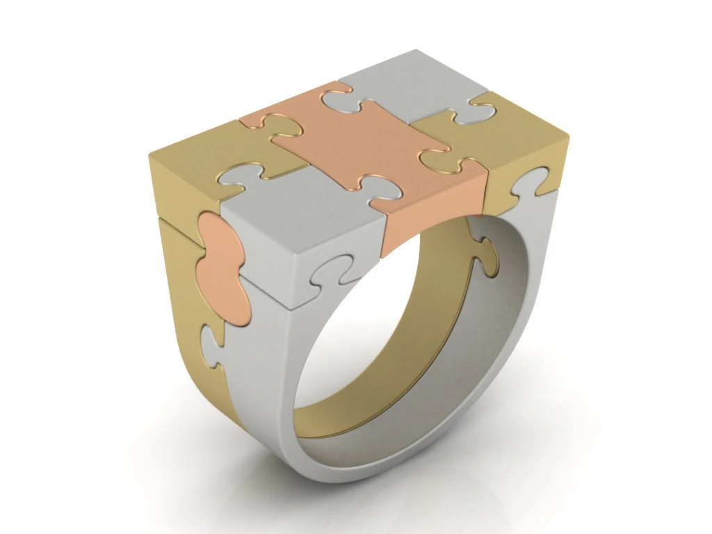 puzzle ring 3d print model 3D Print Model .c4d .max .obj .3ds .fbx .stl .blend