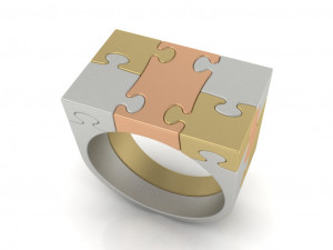 puzzle ring 3d print model Modelo de Impressão 3D