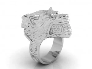 model cetak 3d cincin serigala pria Model Cetak 3D