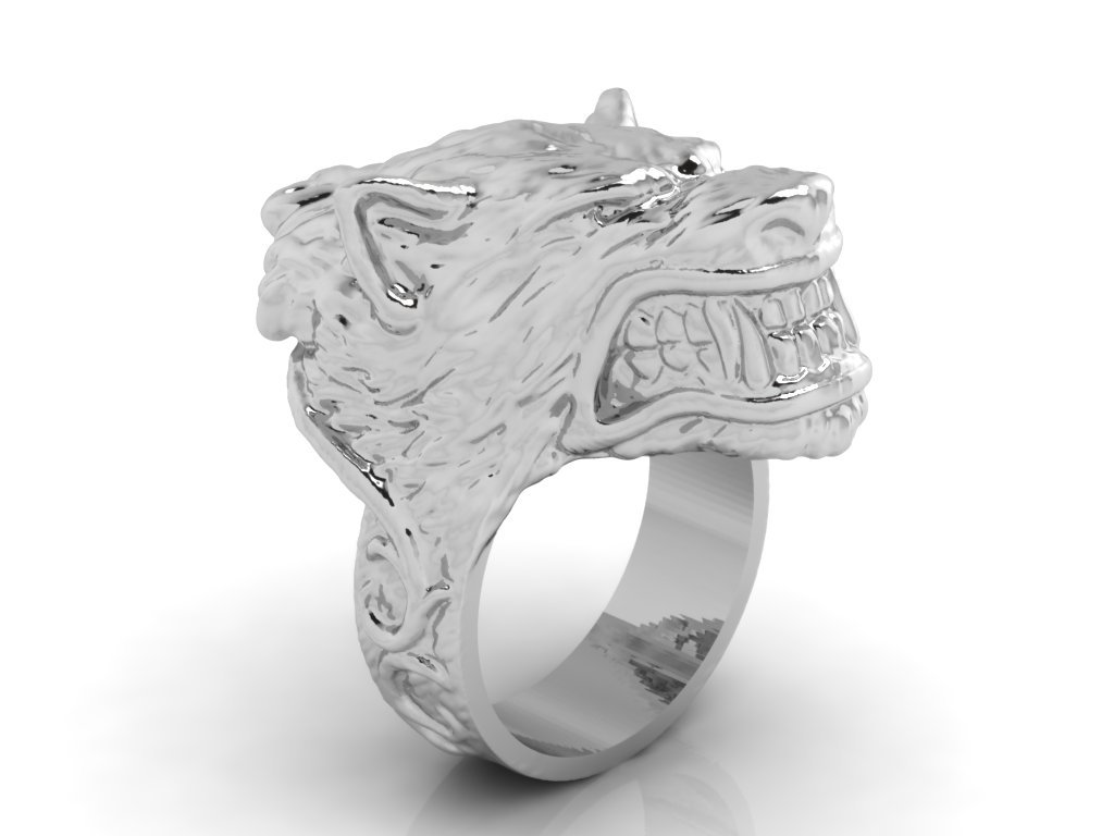 Mens Wolf Ring 3d Print Model 3d Model In Rings 3dexport