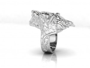 mens wolf ring 3d print model 3D-Druckmodell