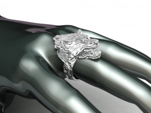 mens wolf ring 3d print model 3D-Druckmodell